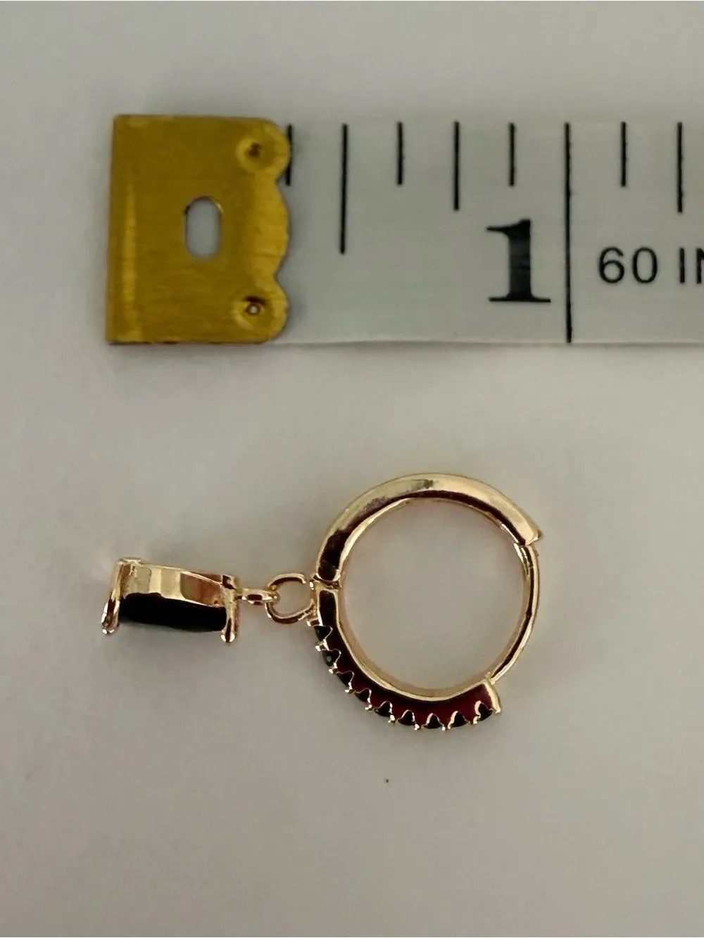 Men’s Gold Tone Huggie Hoops with Black Stones